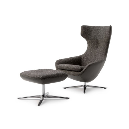 caruzzo Sessel leolux wohndesign berlin Primo Ampio mit Hocker ohne Kissen