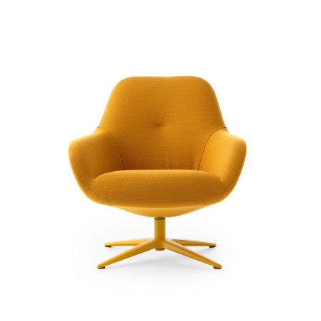 Sessel Spot One wohndesign Berlin Gestell gelb Stoff gelb front