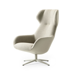 Sessel Spot three Pode Leolux wohndesign berlin Stoff Leder hell schräg
