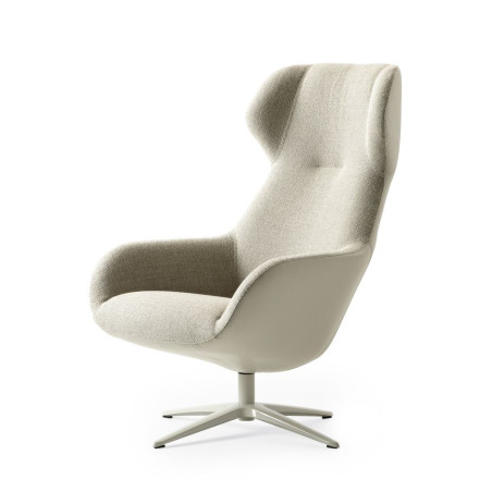 Sessel Spot three Pode Leolux wohndesign berlin Stoff Leder hell schräg