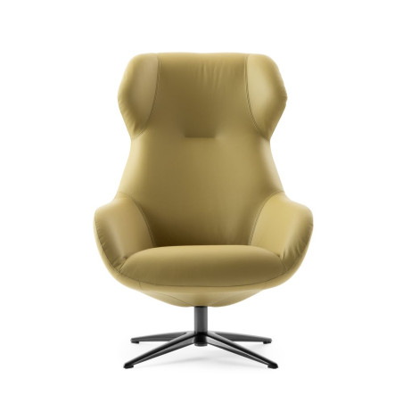 Sessel Spot three Pode Leolux wohndesign berlin leder olive front