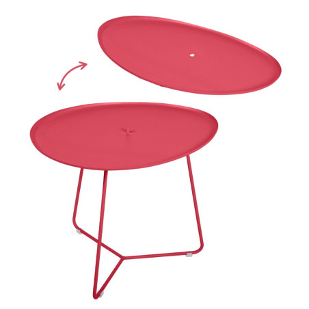 Niedriger Tisch mit abnehmbaren Tablett Cocotte Funktion von Fermob in Rosalie