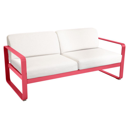 Sofa Bellevie von Fermob mit Stoff in Weißgrau und Gestell in Rosalie