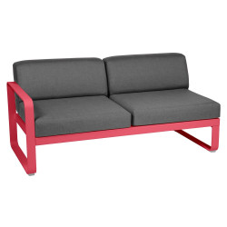 Sofa Bellevie von Fermob mit Stoff in Graphitgrau und Gestell in Rosalie