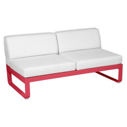 Outdoorsofa Bellevie von Fermob mit Bezug in Grauweiß und Gestell in Rosalie