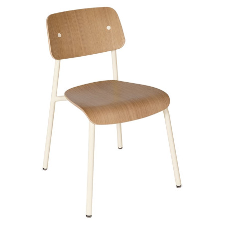 Stuhl Studie aus Alu und Eiche von Fermob wohndesign berlin Farbe Latte Beige