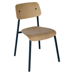 Stuhl Studie aus Alu und Eiche von Fermob wohndesign berlin Farbe Abyss