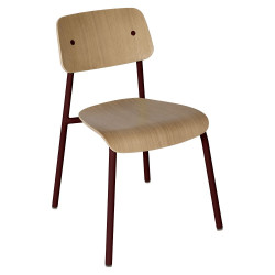 Stuhl Studie aus Alu und Eiche von Fermob wohndesign berlin Farbe Schwarzkirsche