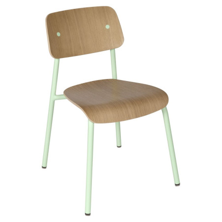 Stuhl Studie aus Alu und Eiche von Fermob wohndesign berlin Farbe Gletscherminze