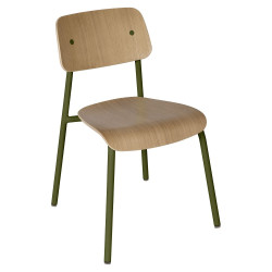 Stuhl Studie aus Alu und Eiche von Fermob wohndesign berlin Farbe Pesto