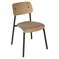 Stuhl Studie aus Alu und Eiche von Fermob wohndesign berlin Farbe Lakritz