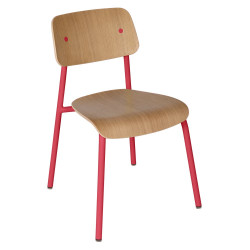 Stuhl Studie aus Alu und Eiche von Fermob wohndesign berlin Farbe Rosalie