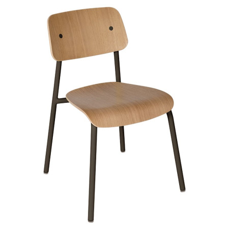 Stuhl Studie aus Alu und Eiche von Fermob wohndesign berlin Farbe Tonka