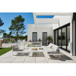 Outdoorsofa Bellevie als 2-Sitzer von Fermob mit Stoff in Graphitgrau