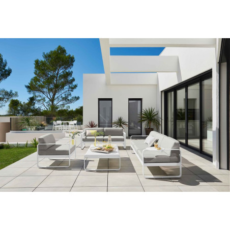 Outdoorsofa Bellevie als 2-Sitzer von Fermob mit Stoff in Graphitgrau