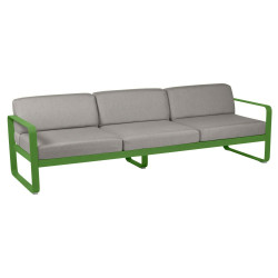 Sofa Bellevie von Fermob mit Stoff in Flannelgrau und Gestell in frisches Grün