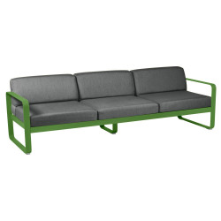 Sofa Bellevie von Fermob mit Stoff in Graphitgrau und Gestell in frisches Grün