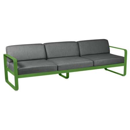 Sofa Bellevie von Fermob mit Stoff in Graphitgrau und Gestell in frisches Grün