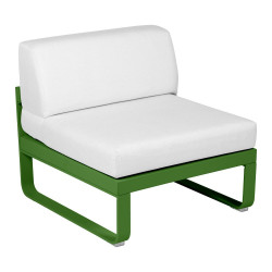 Lounge Sitzmodule Bellevie von Fermob Stoff Grauweiß Gestell frisches Grün
