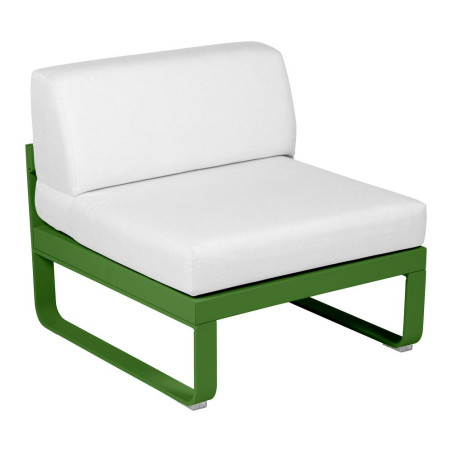 Lounge Sitzmodule Bellevie von Fermob Stoff Grauweiß Gestell frisches Grün