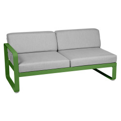 Wetterfestes Sofa Bellevie von Fermob mit Bezug in Flannelgrau und Gestell in frisches Grün