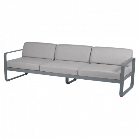Sofa Bellevie von Fermob mit Stoff in Flannelgrau und Gestell in Gewittergrau
