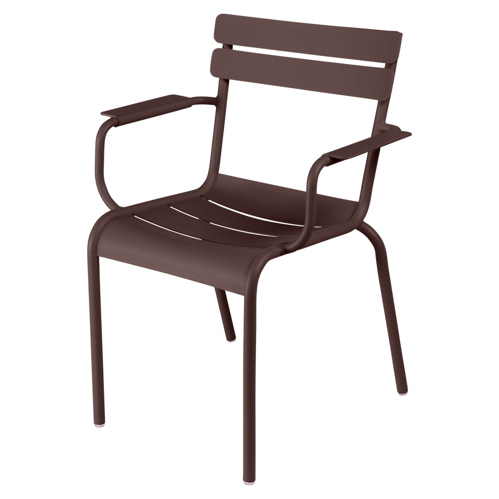 Stapelbarer Stuhl mit Armlehne Luxembourg aus Aluminium von Fermob in Rost