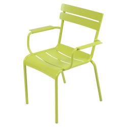 Stapelbarer Stuhl mit Armlehne Luxembourg aus Aluminium von Fermob in Eisenkraut