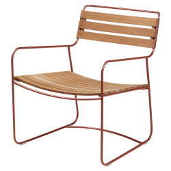 Metall Sessel Surprising mit Holzlattung aus Teak von Fermob und Gestell in Ocker