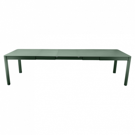 Ausziehbarer Tisch Ribambelle von Fermob von 149cm auf 299cm erweiterbar in Zederngrün