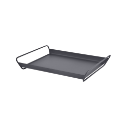 Großes Tablett Alto aus Metall von Fermob mit Griffleiste und Schutzgleitern in Anthrazit