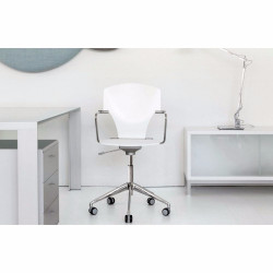 Drehbarer Bürostuhl EGOA von Stua in weiß lackiert
