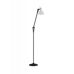 Leuchte Luxy von Rotaliana mit verstellbarem Arm in schwarz mit weißem Schirm