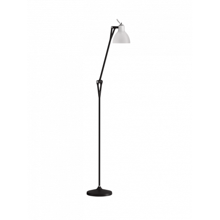 Leuchte Luxy von Rotaliana mit verstellbarem Arm in schwarz mit weißem Schirm