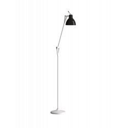 Leuchte Luxy von Rotaliana mit verstellbarem Arm in weiß mit schwarzem Schirm