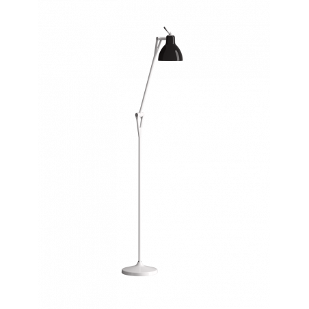 Leuchte Luxy von Rotaliana mit verstellbarem Arm in weiß mit schwarzem Schirm