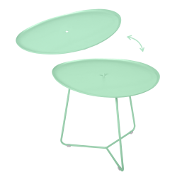 Mechanismus des niedrigen Tisch mit abnehmbaren Tablett Cocotte von Fermob in Opalgrün