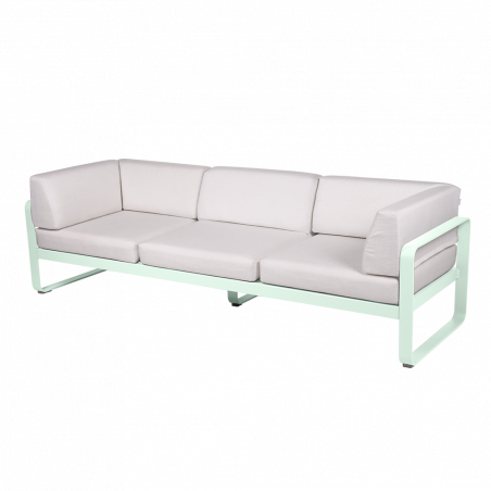 Wetterfestes Sofa Bellevie von Fermob mit Bezug in Weißgrau und Gestell in Minze