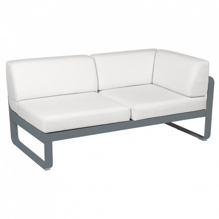 Outdoorsofa Bellevie von Fermob mit Stoff in Weißgrau und Gestell in Gewittergrau