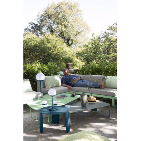 Outdoorsofa Bellevie von Fermob Eckmodul links mit Stoff im Außenbereich