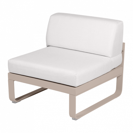 Lounge Sitzmodule Bellevie von Fermob Stoff Grauweiß Gestell Muskat