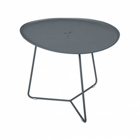 Niedriger Tisch mit abnehmbaren Tablett Cocotte von Fermob in Gewittergrau