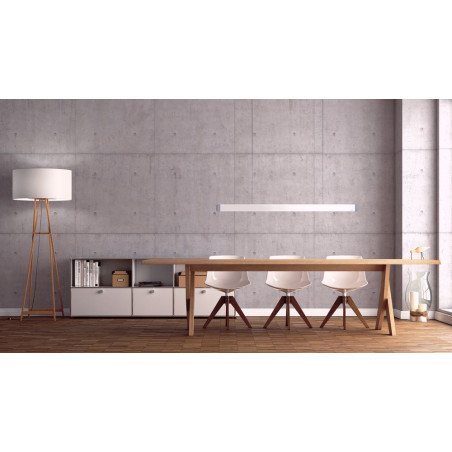 Esstischleuchte Onyxx Linea Pro von Grimmeisen mit weißem Cover im Innenbereich