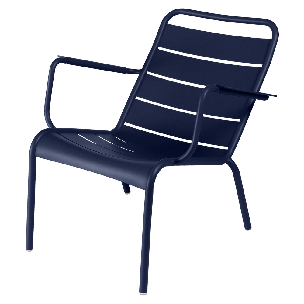 Wetterfester tiefer Sessel Luxembourg aus Aluminium von Fermob in Abyssblau