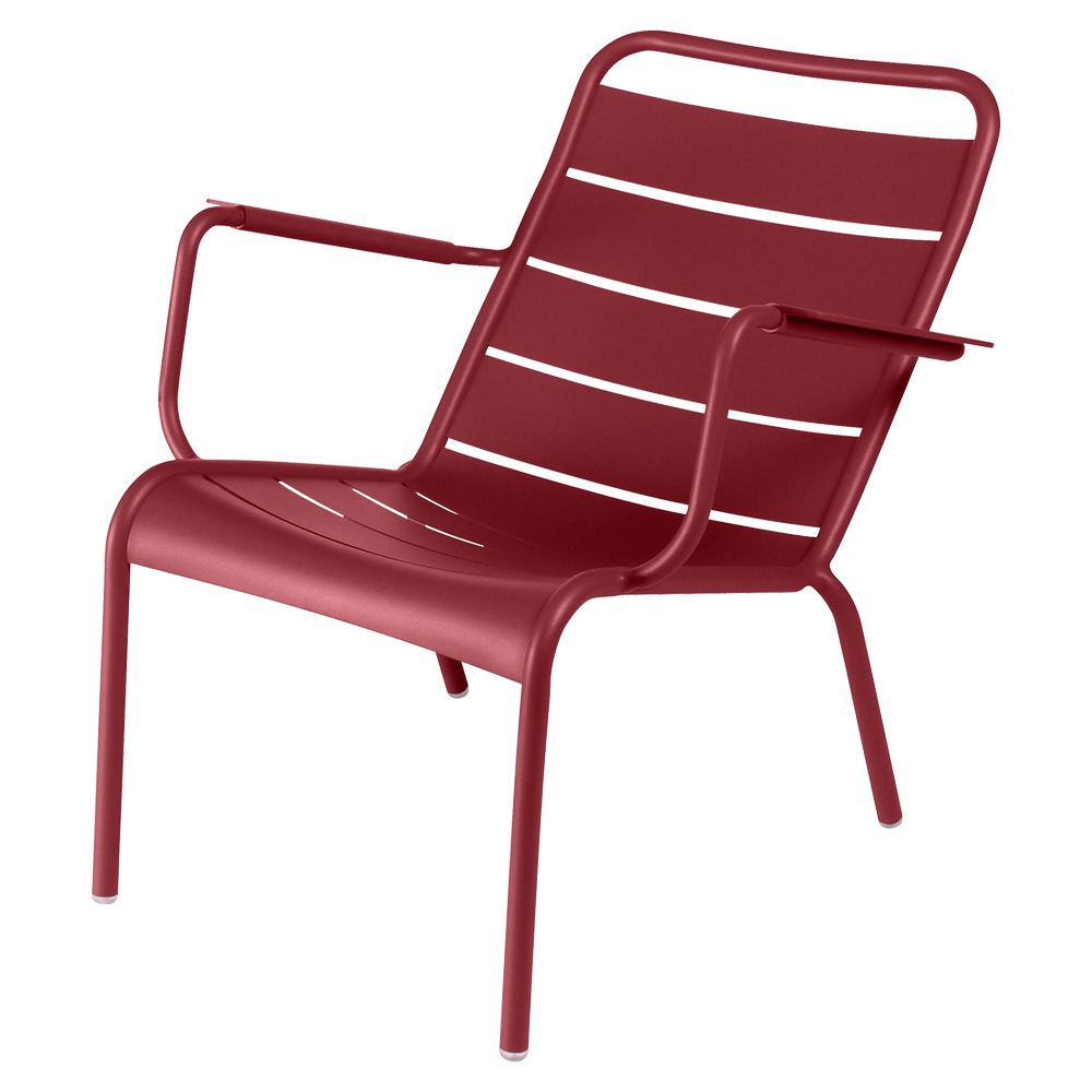 Wetterfester tiefer Sessel Luxembourg aus Aluminium von Fermob in Chili