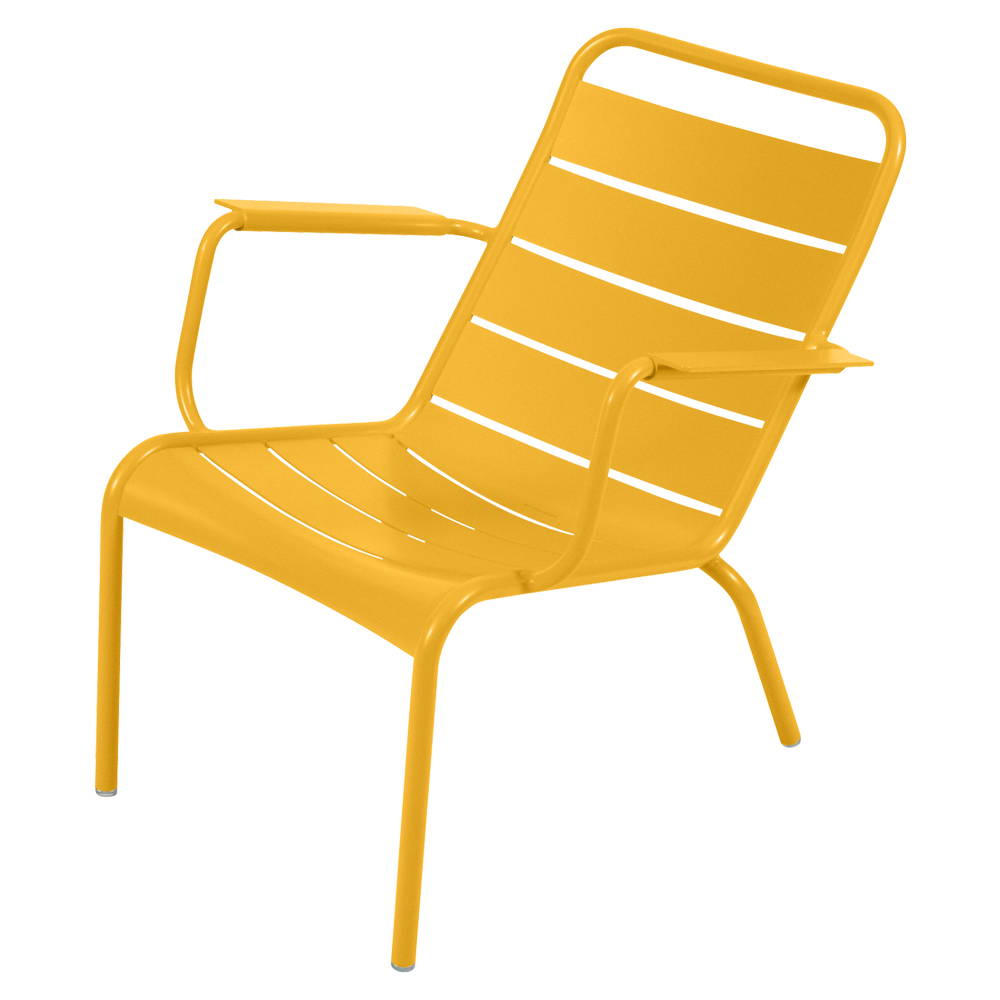 Wetterfester tiefer Sessel Luxembourg aus Aluminium von Fermob in Honig
