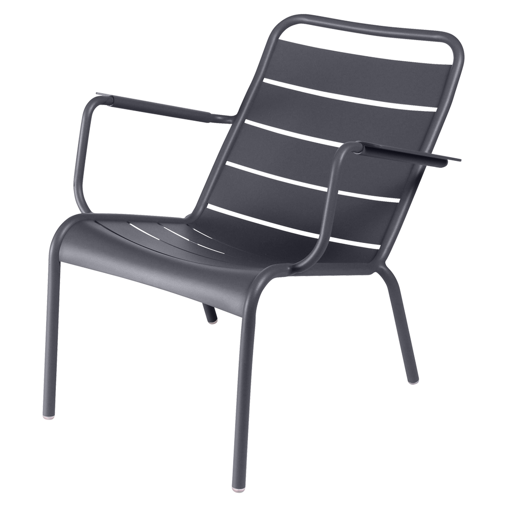 Wetterfester tiefer Sessel Luxembourg aus Aluminium von Fermob in Anthrazit