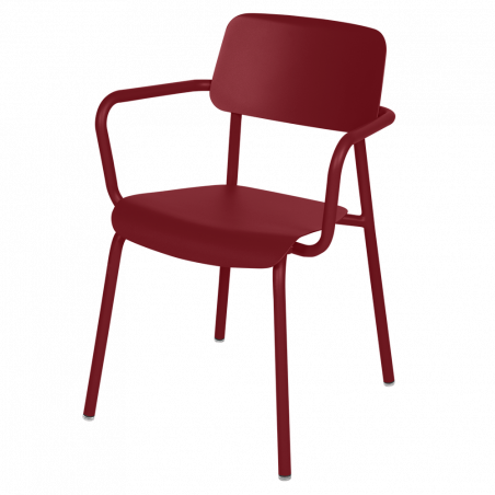 Stapelbarer Stuhl Studie mit Armlehne aus Aluminium von Fermob