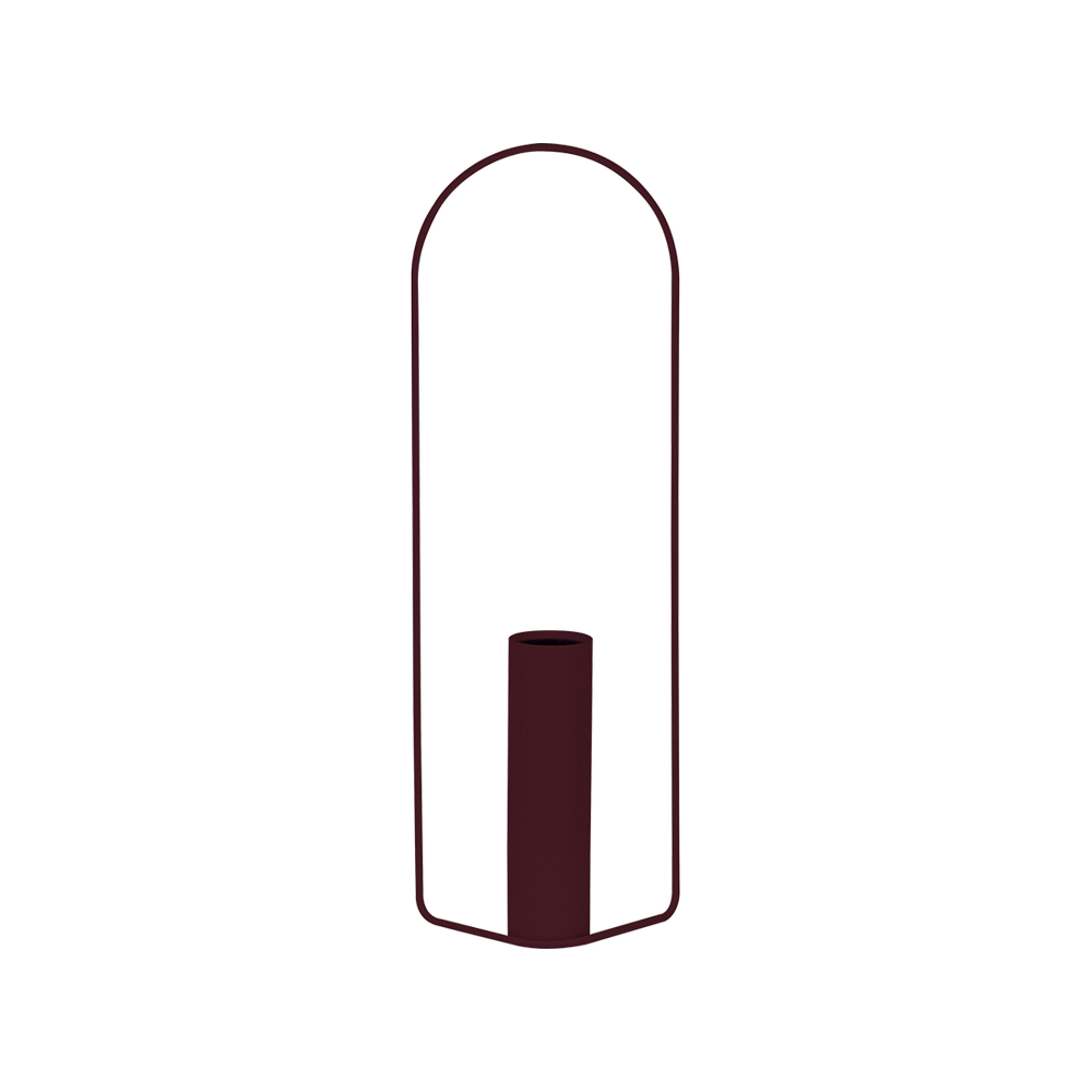 Vase Itac von Fermob zylindrisch in Farbe schwarzkirsche