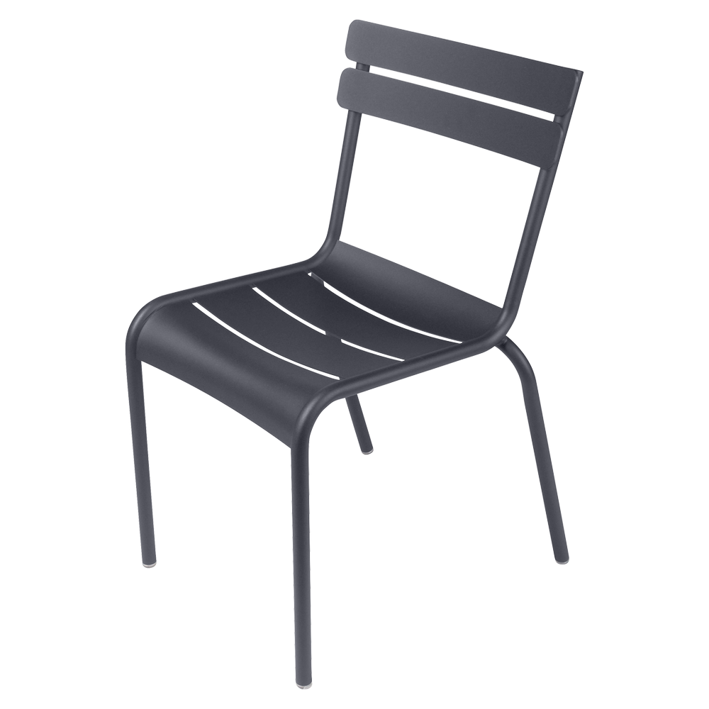 Stapelbarer Stuhl Luxembourg aus Aluminium von Fermob in Anthrazit/Schwarz
